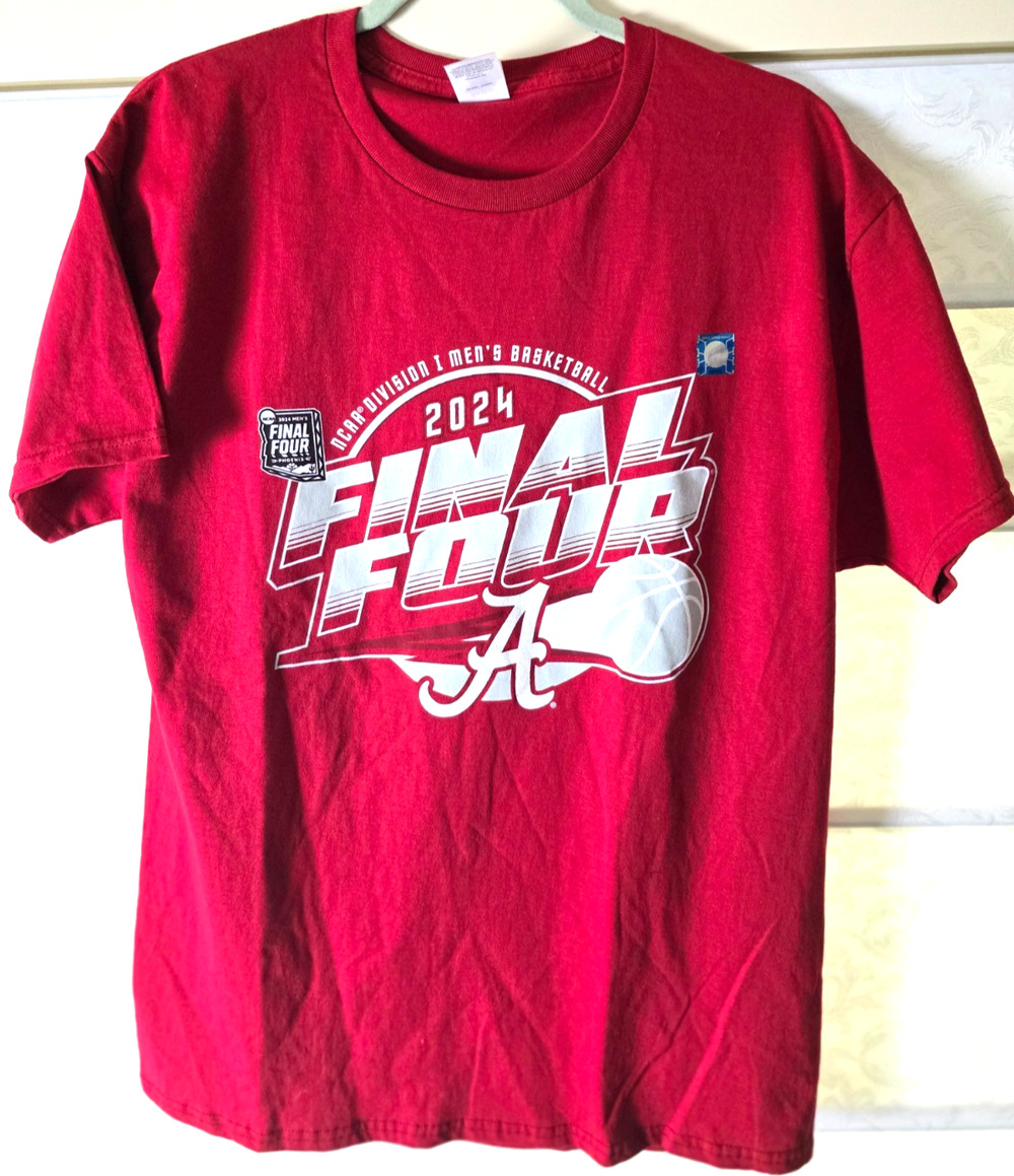 Alabama Crimson Tide 2024 Final Four Men's Large Hanes Red NCAA Basketball NEW